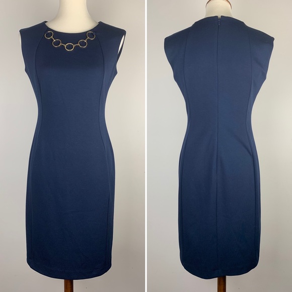 Calvin Klein Dresses & Skirts - BEAUTIFUL Calvin Klein Work Dress Sleeveless Blue